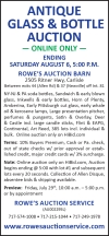 Rowe's Antique Glass & Bottle Auction - Online Only