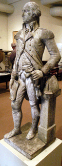 The carved marble figure of George Washington sold at $42,550. 