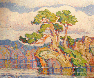 The stylish Birger Sandzen Western Impressionistic scene titled "Timberline Lake, Colorado,” sold for $83,650.