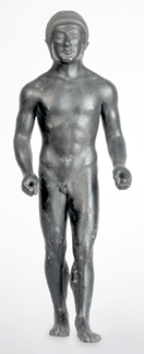 "Statuette of an Athlete,” bronze, circa 500 BC, Attic Workshop, found on Acropolis of Athens, 1888, Athens, National Archaeological Museum.