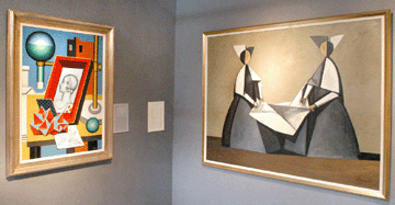 From the selection of art displayed by R.S. Johnson Fine Art, Chicago, was "Portrait” by Jean Metzinger  and "Two Nuns” by Duilio Barnabe.