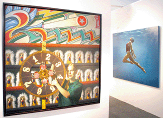 Daniel Greene's "Whack-A-Clown” was featured in the booth of Gallery Henoch, New York City. Also displayed were several works by Eric Zener, including "The Great Awakening,” right. 