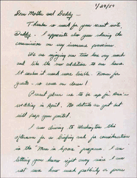 A letter from then-future astronaut Alan Shepard to his parents in 1959 achieved $28,977 at auction.