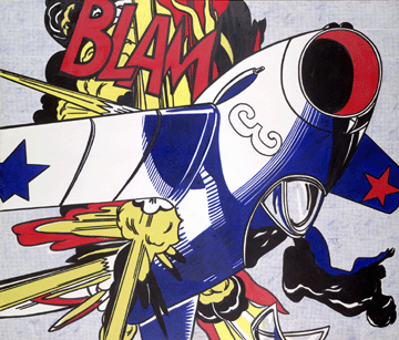"Blam” by Roy Lichtenstein, 1962, oil on canvas, 68 by 80 inches. Yale University Art Gallery.