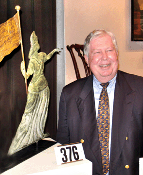 Dean Failey in January, when Christie's knocked down a Goddess of Liberty weathervane for a then-record $1.08 million.