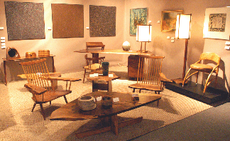 A stylish selection of Nakashima furniture from the stand of Modern Gallery, Philadelphia.