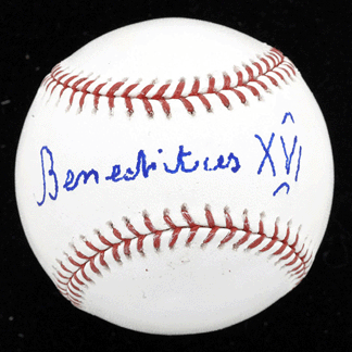 Pope Benedict XVI signed baseball brought $9,771.
