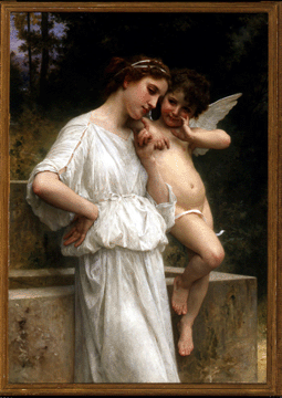 William Adolphe Bouguereau's "Secrets d'amour,” dating from a later period in the artist's career, was the sale's top lot at $856,000. 