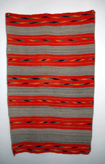 A Navajo man's wearing blanket, circa 1875–85, was on view at Turkey Mountain Traders, Scottsdale, Ariz.