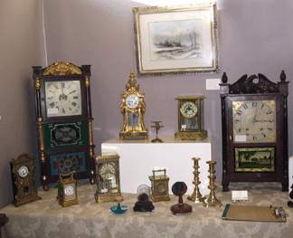 European clocks of every stature could be found at Charles Breuel Antiques, Glenmont, N.Y.
