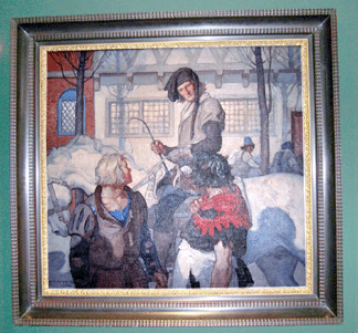 N.C. Wyeth's "The Gentleman Young and Fair and Good to Look Upon” from about 1929 was offered by Spanierman Gallery. 