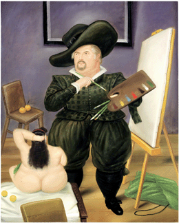 Fernando Botero, "Self-Portrait in Costume of Velázquez,” oil on canvas, painted in 1986, $1,057,600.