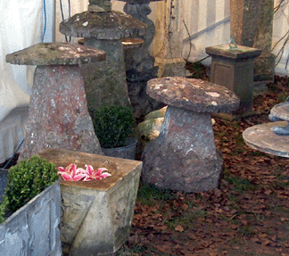 Staddle stones, circa 1100, were offered by A Touch of Class, Hartfordshire.