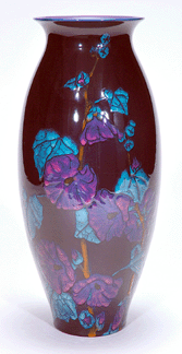 A large Rookwood French Red vase, decorated with hollyhocks by Sara Sax in 1920, went for $27,600.