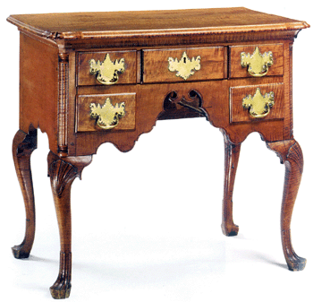 The Johnson family Philadelphia Queen Anne figured maple dressing table, attributed to William Savery, was estimated at $300/600,000, yet when bidding finally subsided, it achieved the highest price of the auction, selling to C. L. Prickett Antiques for $4,408,000.