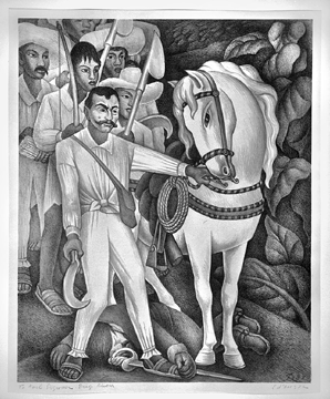 Diego Rivera, "Zapata,” 1932, lithograph, 16¼ by 13 1/8 inches. Collection of the Philadelphia Museum of Art. Purchased with the Lola Downin Peck Fund from the Carl and Laura Zigrosser Collection. —Lynn Rosenthal photo