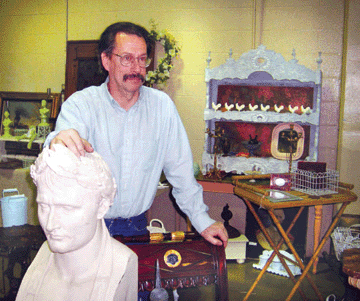 Frank Jacobs always brings his best items to the Scott Shows. Here he is pictured with a fine bust of Napoleon.