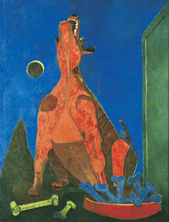 Rufino Tamayo, "Perro ladrando a la luna (Dog Howling at the Moon),” 1942, oil on canvas. Private collection. Courtesy of Galeria Ramis Barquet, New York City. ©Herederos de Rufino Tamayo