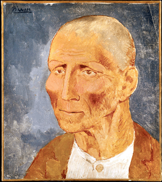 Pablo Picasso (1881–1973), "Head of a Catalan Peasant (Josep Fontdevila),” 1906, oil on canvas, 17¾ by 15 7/8  inches. The Metropolitan Museum of Art, New York City, gift of Florence M. Shoenborn, 1992. ©Estate of Pablo Picasso/Artists Rights Society (ARS) New York City. Photo ©1995 The Metropolitan Museum of Art, New York City.