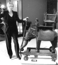 The Old Malt House Berkshire displayed an Indian teak pull elephant priced at 38000