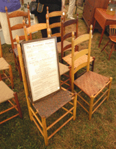 An assembled set of eight chairs from Watervliet sold for 12650