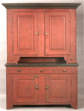 Painted poplar 1865 Fulton Ohio cupboard 12925
