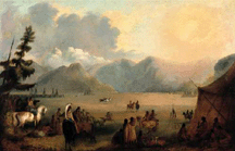 An Alfred Jacob Miller painting depicting a Native American village brought 1064000