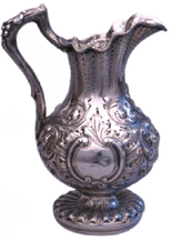 Silversmith William Henry Calhoun who made this pitcher in 1865 was born in Pennsylvania and later moved to Nashville Collection of Gertrude and Ben Caldwell