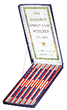 Before Dixons most famous No 2 Ticonderoga the company was already making these Uncle Sam pencils in red white and blue