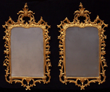 Pair of Chippendale carved giltwood mirrors 31050