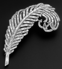 Edwardian diamond feather pin 27485