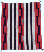 Phase II variant of a chiefs style blanket Navajo circa 1880 Weft faced plain weave Courtesy of The Textile Museum
