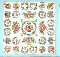 The design of this quilt made in 1849 has been attributed to Mary Simon a Bavarianborn needleworker who may have been the master hand behind the overall organization and creative block designs on the finest album quilts