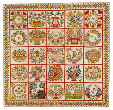 A pieced and appliqued cotton Baltimore album quilt attributed to Hannah Foote Baltimore circa 1860 sold for 72000