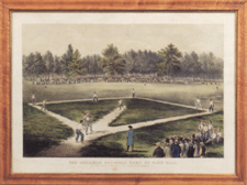 The American National Game of Baseball Grand Match for the Championship at the Elysian Fields Hoboken NJ received a record bid of 76375 from its buyer Robert Newman of The Old Print Shop The title says it all as Currier amp Ives titles often do said Newman