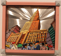 Red Groomss Empire State Building three dimensional lithograph sold during the preview from the booth of Michele Birnbaum New York City