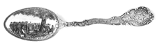 Silver and enamel souvenir spoon mark of Shepard Melrose Highlands Mass circa 1900 3240