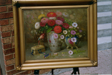 Charles A Meurez Flowers For Her Dressing Table 18651955 oil on canvas 16 by 20 inches