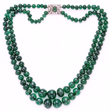 Doublestrand emerald necklace that broke previous auction records when it sold for 1127500