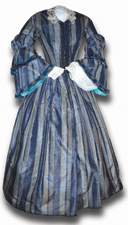 This dress belonged to Jane Paine the fiance of Wilder S Holbrook Paine wore it to see him off with his Civil War regiment in 1861