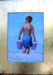 Lynn F Walker Two Purple Pails acrylic 12 by 9 inches