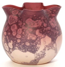 New England Glass agata bowl with unusual acid finish surface 11200