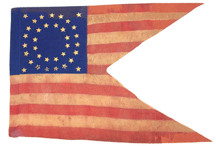 The classic and extremely graphic calvary guidonflank marker Union swallowtail flag brought 9200
