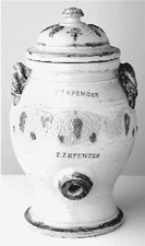 New York State stoneware cooler marked Spencer 18975