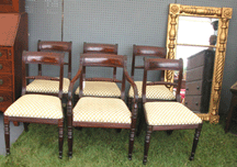 Set of six English Regency chairs circa 1830 at Michael Malloy Dunbarton NH Dealers Choice