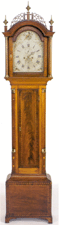 A mahogany tall case clock signed by David Wood circa 1820 reached 23000
