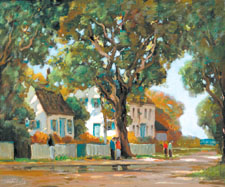 Anthony Thieme 18881954 Rockport Street Scene c 1925 oil on canvas 25 by 30 inches Signed lower left A Thieme