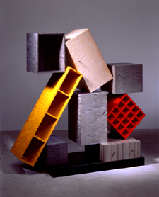 Ettore Sottsass Italian born 1917 Cabinet Nr 50 2003 stained woods 67 by 67 by 25 58 inches 1702 by 1702 by 651 centimeters