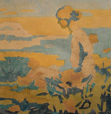 Eliza Gardiner 18711955 In the Garden color woodcut 13 by 11 inches