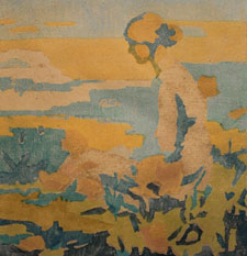 Eliza Gardiner 18711955 In the Garden color woodcut 13 by 11 inches